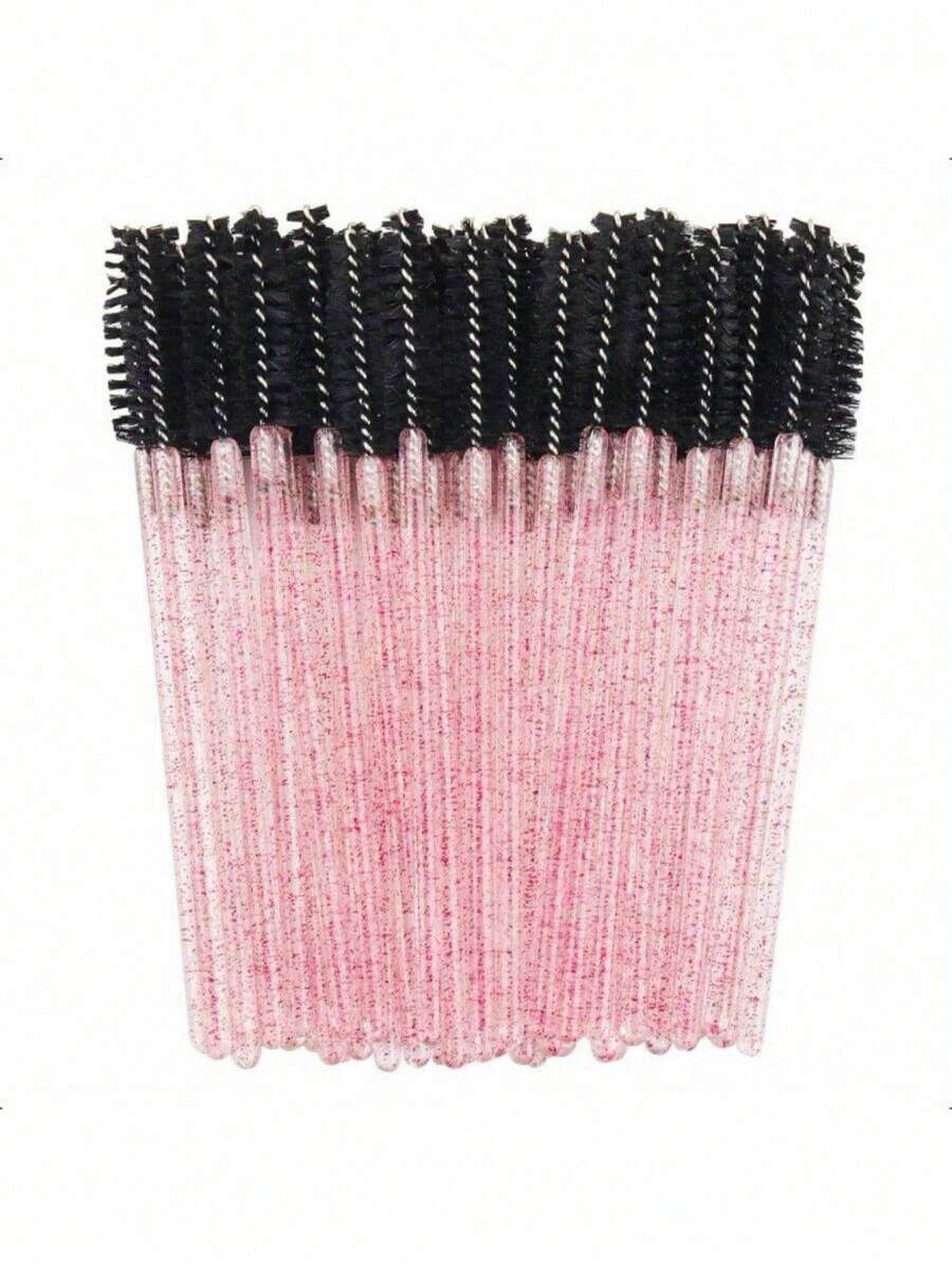 100-Piece Disposable Eyelash Brush Set with Container