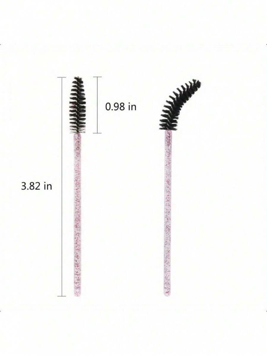 100-Piece Disposable Eyelash Brush Set with Container