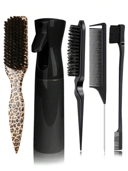 Leopard Print Tail Comb and Hair Brush Collection