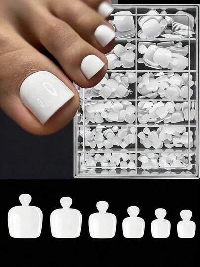 240-Piece Full-Cover Press-On Toenail Set