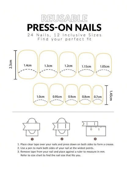 24-Piece Mint Green Floral Short Square Press-On Nails