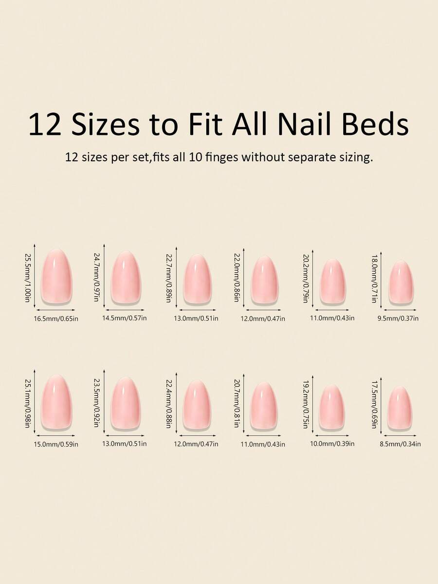 24-Piece Red Christmas Almond Press-On Nails