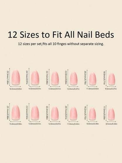 24-Piece Red Christmas Almond Press-On Nails